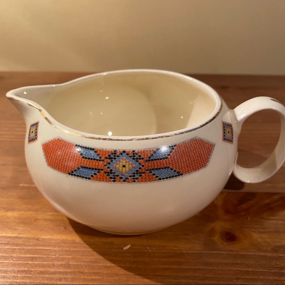 Vintage George Cavitt Shaw Creamer Iroquois Red Southwestern Design